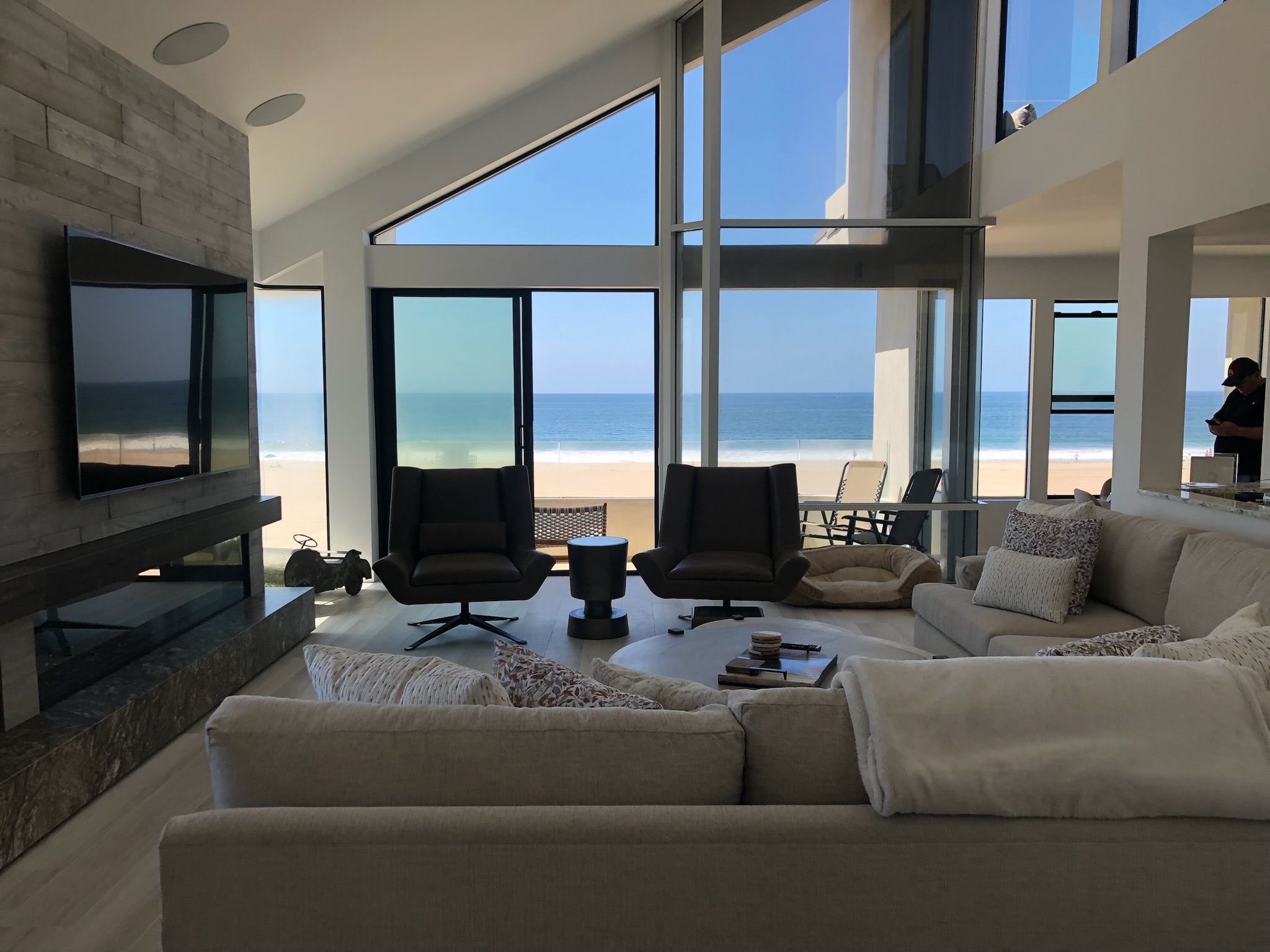 Oceanfront living room completed by RMK Builders