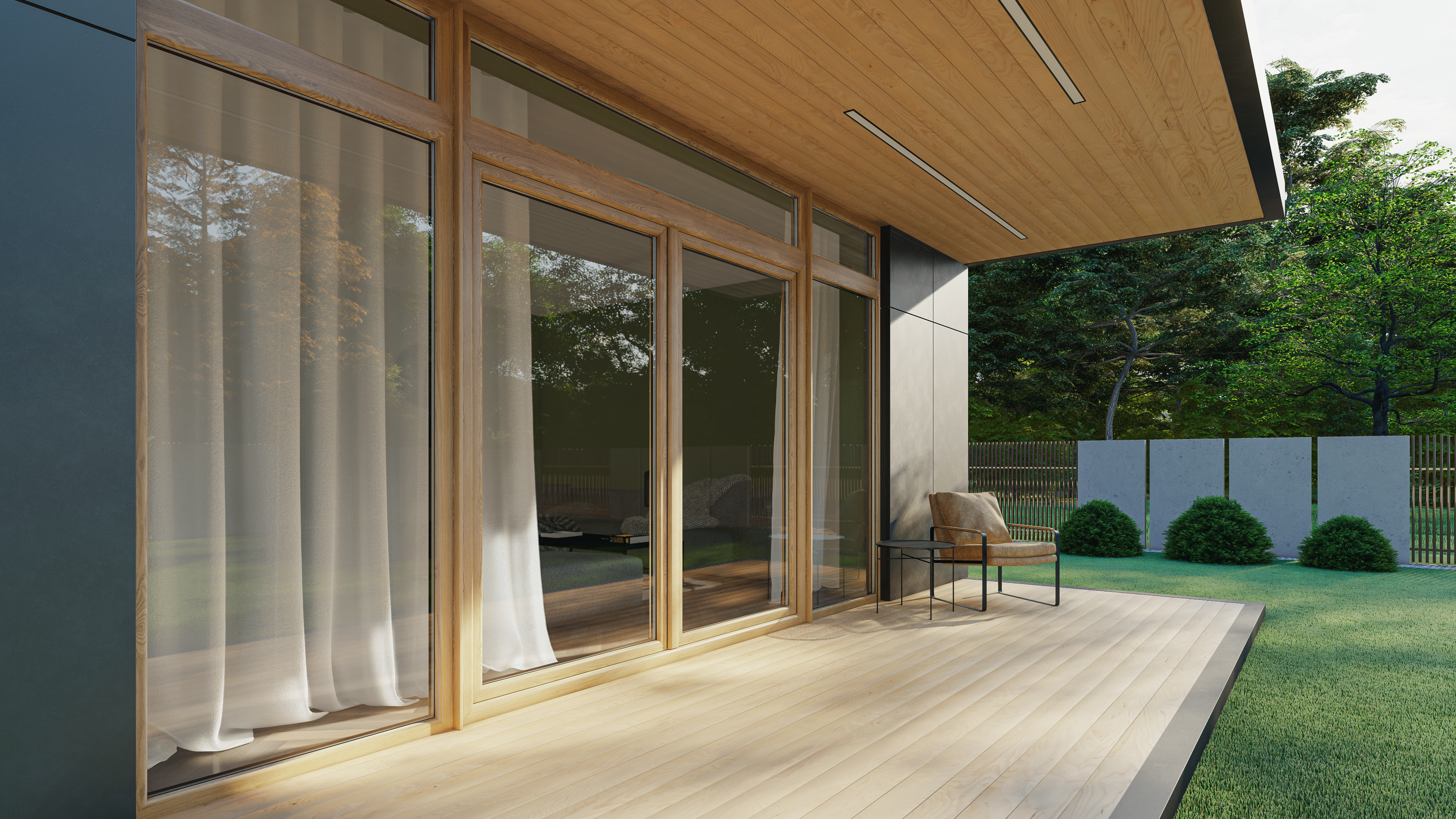 Iglo 5 Classic PSK tilt-and-slide terrace system in Turner Oak finish