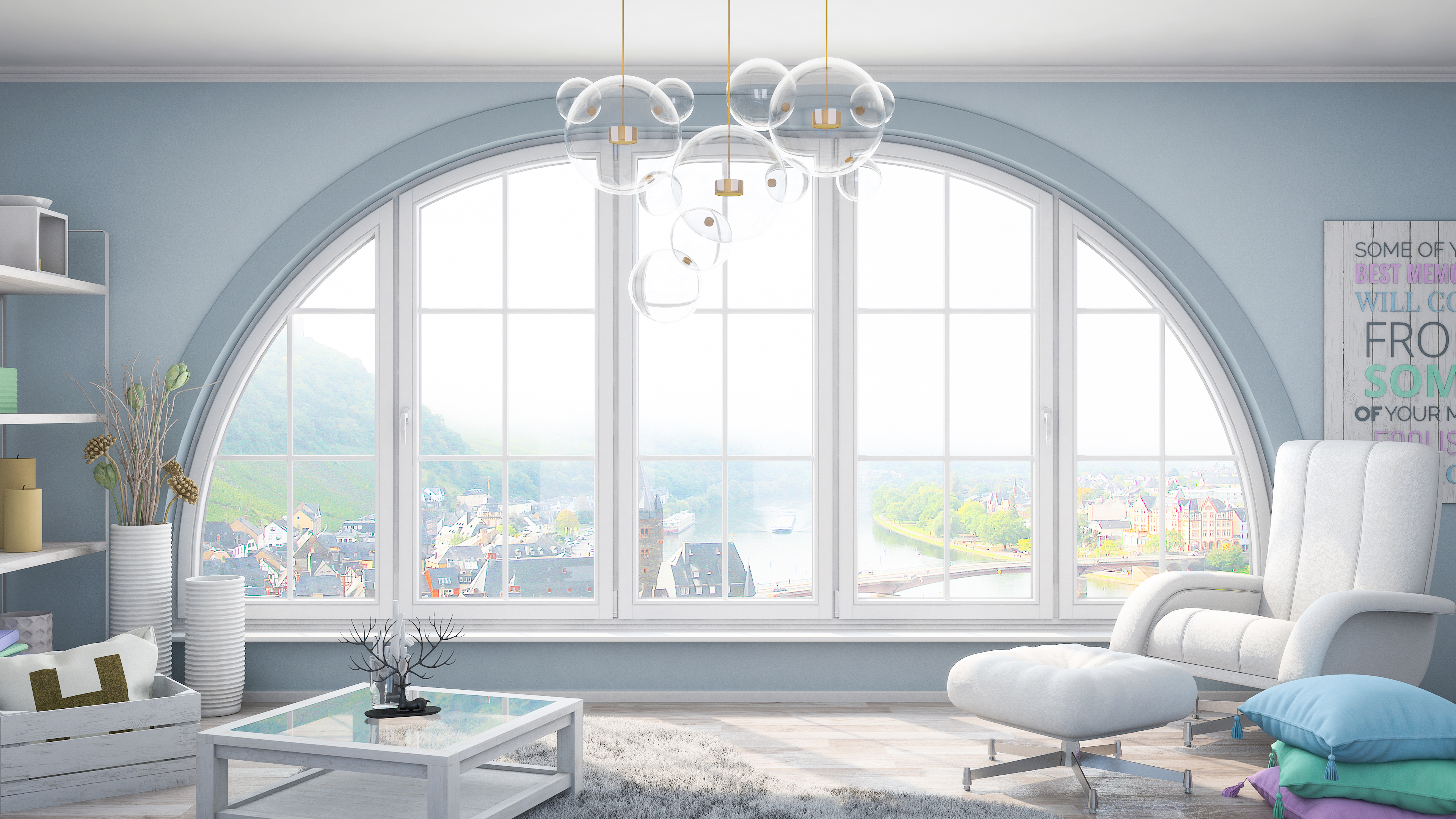 Softline 88 wooden windows in a calm living space